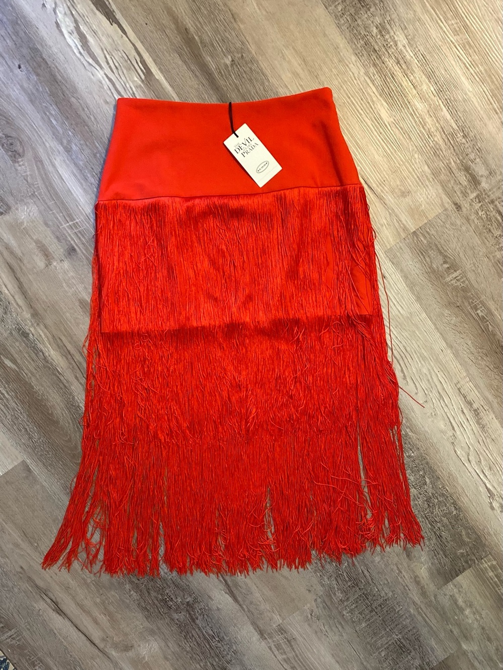 Devil Wears Prada Scoop Collection Women's Fringe Skirt Red Size 8